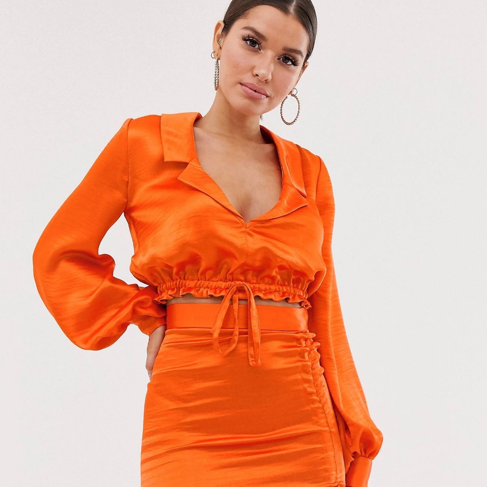 ASOS design tux crop top